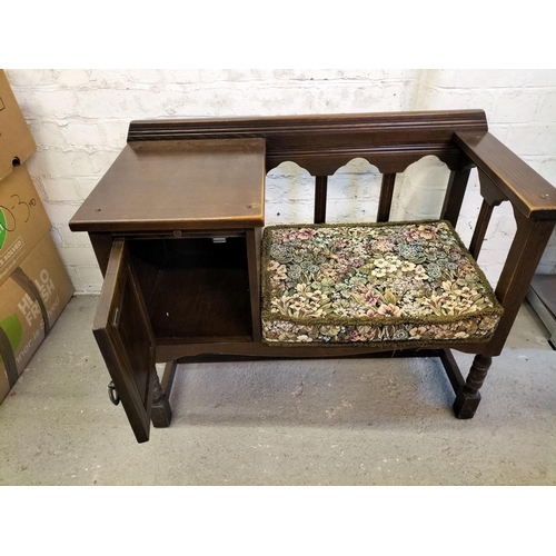 471 - Vintage 1970s Priory Style Telephone Table. 91cm x 43cm x 72cm. This Lot is Collection Only.