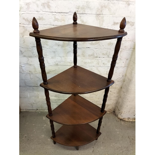 474 - 4 Tier Corner Wot-Not. 115cm High, 35cm x 35cm. This Lot is Collection Only.