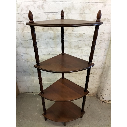 474 - 4 Tier Corner Wot-Not. 115cm High, 35cm x 35cm. This Lot is Collection Only.