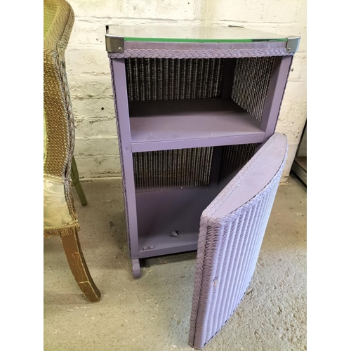 538 - LLoyd Loom Style Chair and Bedside Cabinet. Chair measures 73cm High, 55cm x 44cm, Seat Height 43cm.... 