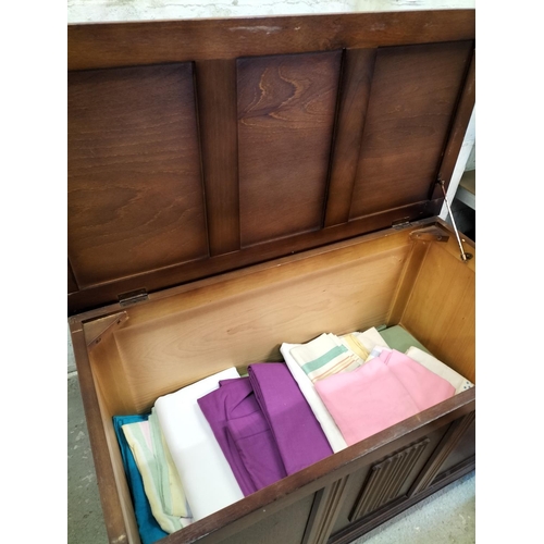 541 - Blanket Chest with Vintage Lining. 52cm High, 91cm x 45cm. This Lot is Collection Only.