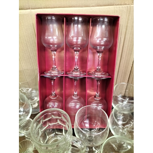 546 - Collection of Drinking Glasses to include Wine Glasses, Goblets, Shot Glasses, etc. Some Boxed.