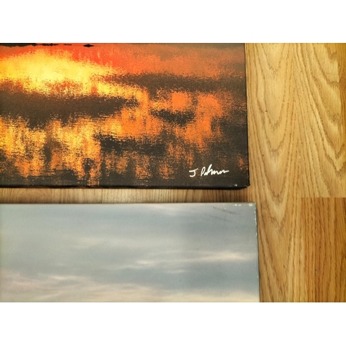 548 - 3 x Large Canvas Prints - Sunrise, Sunset and Ship at Dawn. 78cm x 62cm. This Lot is Collection Only... 