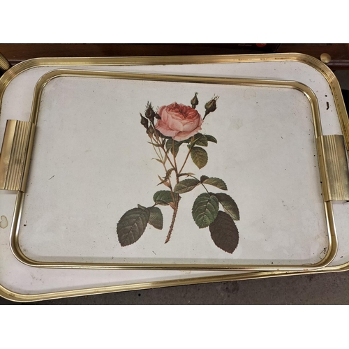 566 - Two Tier Hostess Trolley, Tray and Boxed Covered Cake Plate.