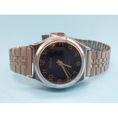 2 x Vintage Mechanical Wind Up Watches - Shanon and Timex. Both Run but ...