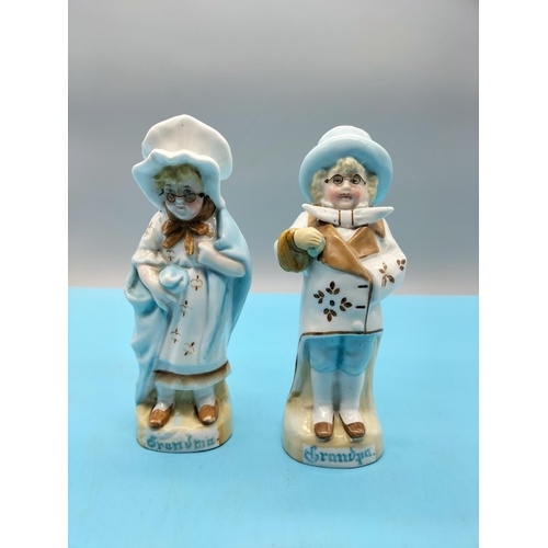 171 - 2 x German 18cm Figures 'Grandma' and 'Grandpa'.