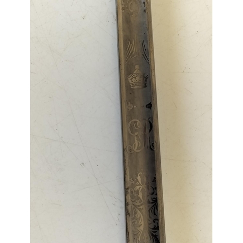 131 - George V Officers Ceremonial Sword with Six Point Proved Star and Scabbard. Missing Leather. 1897 Pa... 