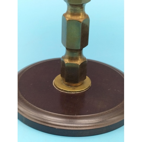 126 - Pair of 20cm Brass Art Deco Candlesticks with Bakelite Bases.