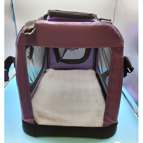 119 - Huggle Pets Purple Foldable Fabric Pet Carrier. 36cm High, 49cm x 32cm.