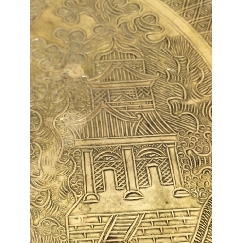 138 - Barley Twist Legged Fold Up Brass Top Table. 25cm High x 41cm Diameter Top.