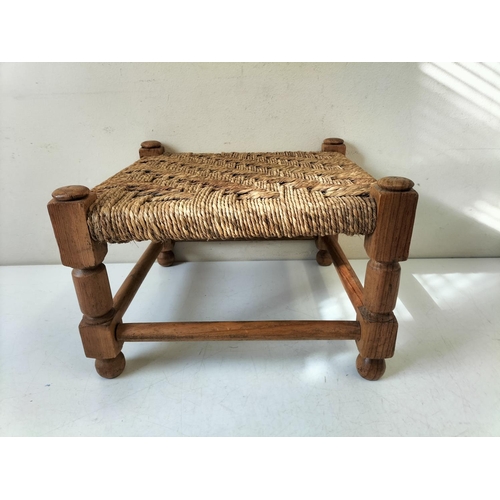 150 - Mid Century Woven Rope Stool. 38cm x 38cm x 26cm.