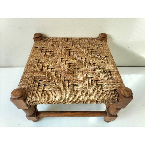 150 - Mid Century Woven Rope Stool. 38cm x 38cm x 26cm.