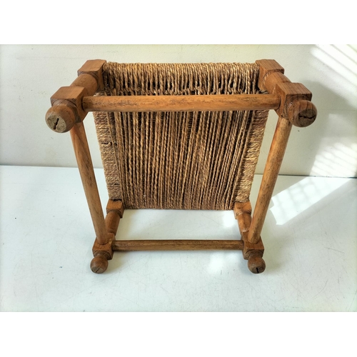 150 - Mid Century Woven Rope Stool. 38cm x 38cm x 26cm.