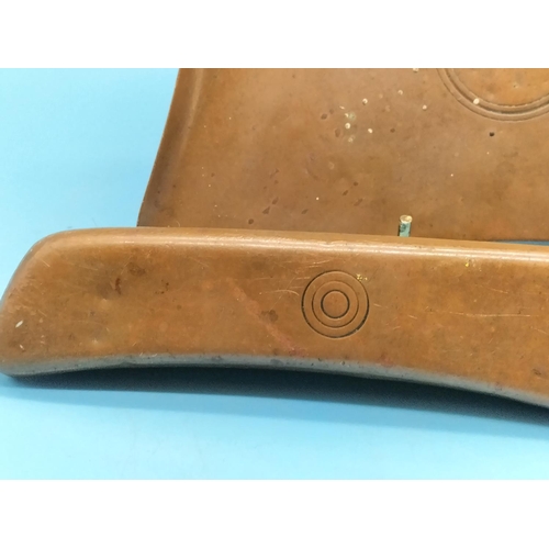 153 - Vintage Art Nouveau Copper Crumb Tray and Brush. 29cm Long.