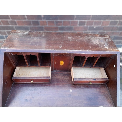 161 - Victorian 3 Drawer Bureau on Ball and Claw Feet. For Light Restoration. 92cm High, 66cm x 43cm. This... 