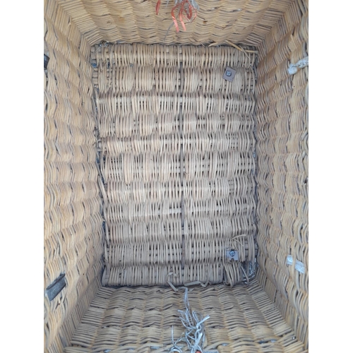 162 - Large Wicker Laundry Basket. 40cm High, 80cm x 55cm. Requires Attention. This Lot is Collection Only... 