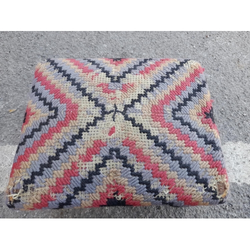 165 - Small Victorian Dark Oak Footstool. 15cm High, 30cm x 25cm.