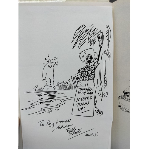 18 - Bill Tidy Unframed Original Pen Drawing plus Signed Bill Tidy Book 'Is There Any News of the Iceberg... 