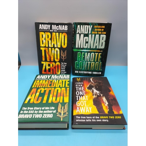 2 - Military Fiction Signed Books (4) including Andy McNab x 3 and Chrs Ryan.