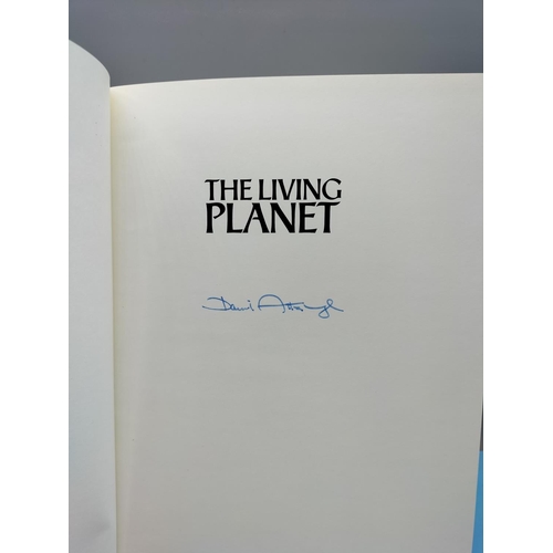 22 - David Attenborough Signed Book 'The Living Planet' plus Phil Drabble 'One Man and His Dog' with acco... 