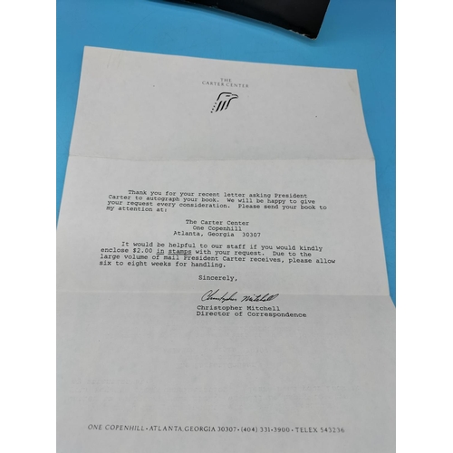 28 - Signed Copy of Jimmy Carter 'Keeping the Faith' with Accompanying Letters.