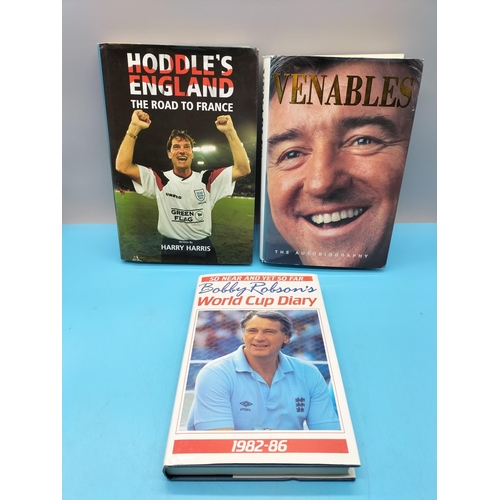 33 - Signed England Football Related Books (3), Glen Hoddle, Terry Venables and Bobby Robson.