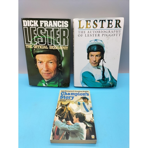 37 - Signed Horse Racing Related Books (3) including Lester Piggott and Bob Champion.