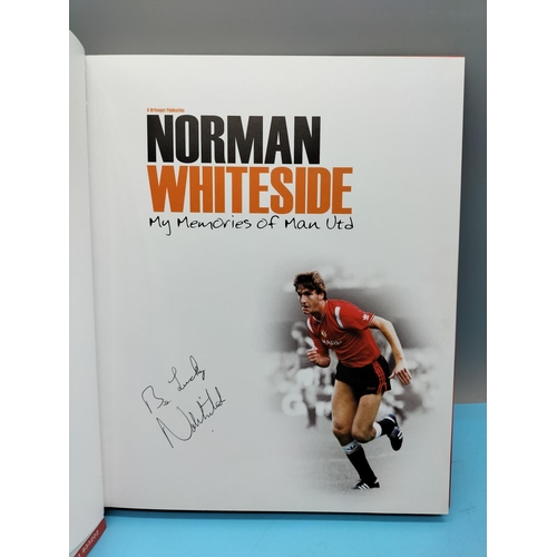 55 - Signed Manchester United Related Books (3) Alex Ferguson, Dwight Yorke and Norman Whiteside plus Sig... 