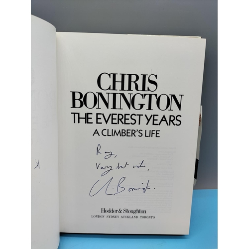 9 - Signed Books relating to Explorers/Climbers (5) including Ranulph Fiennes (2), Chris Bonington, Edmu... 