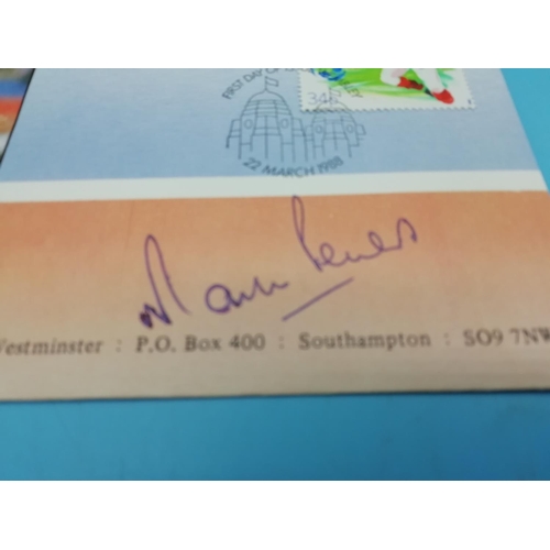 35A - Signed by Martin Peters 'Wembley 1988' First Day Cover. With Information Card.