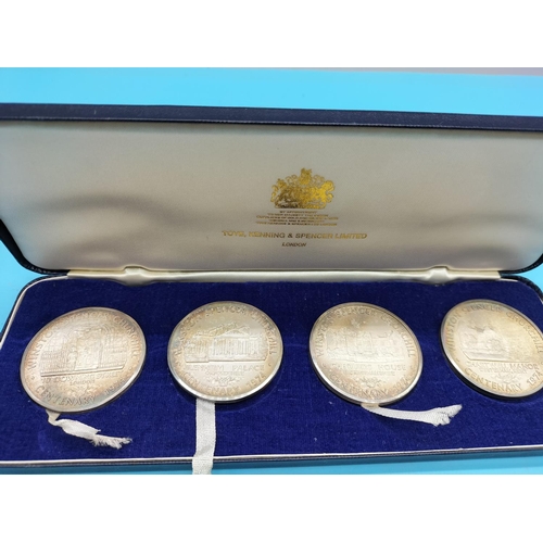 1 - Toye, Kenning & Spencer Limited Certified Box Set of Sterling Silver Churchill Centenary 1974 Medals... 