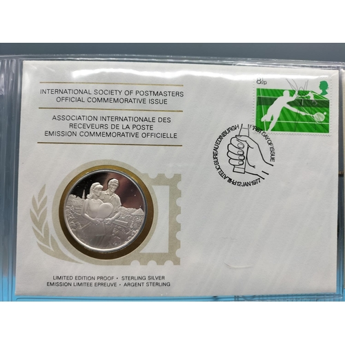 100 - 1977 International Society of Postmasters Official Commemorative Issue First Day Covers with Sterlin... 