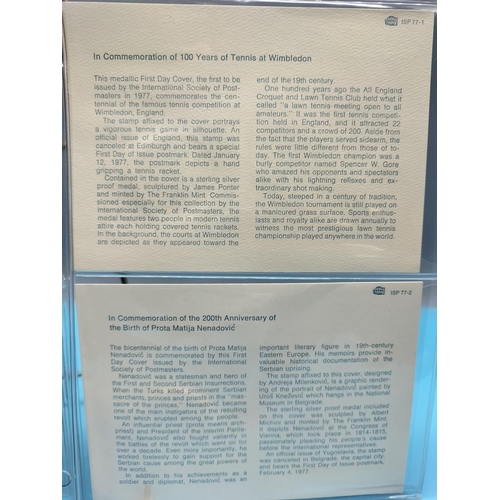 100 - 1977 International Society of Postmasters Official Commemorative Issue First Day Covers with Sterlin... 