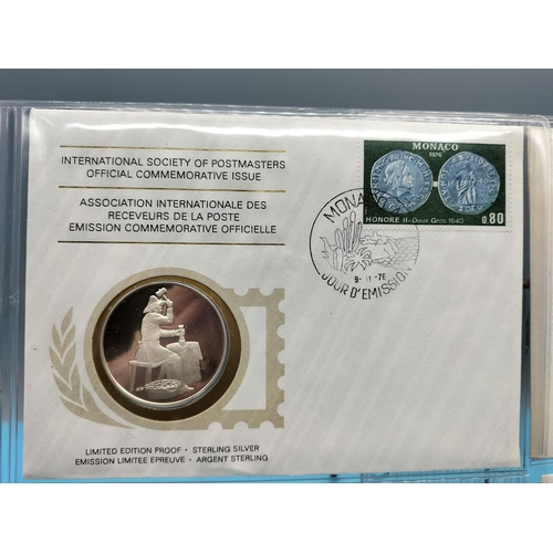 101 - 1976 International Society of Postmasters Official Commemorative Issue First Day Covers with Sterlin... 