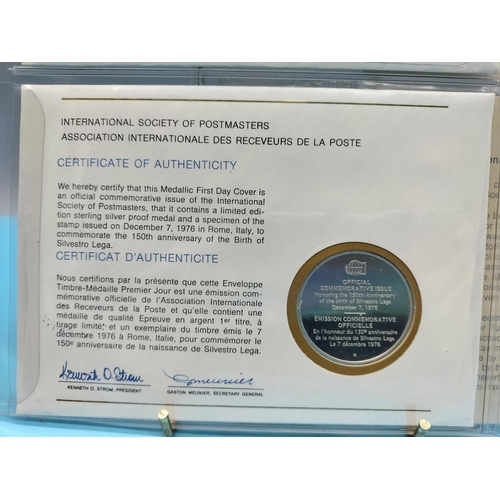 101 - 1976 International Society of Postmasters Official Commemorative Issue First Day Covers with Sterlin... 
