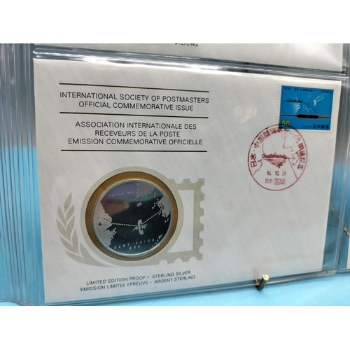 102 - 1976 International Society of Postmasters Official Commemorative Issue First Day Covers with Sterlin... 