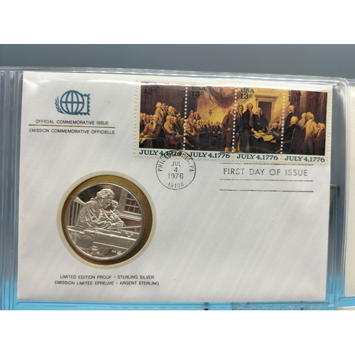 103 - 1976 International Society of Postmasters Official Commemorative Issue First Day Covers with Sterlin... 