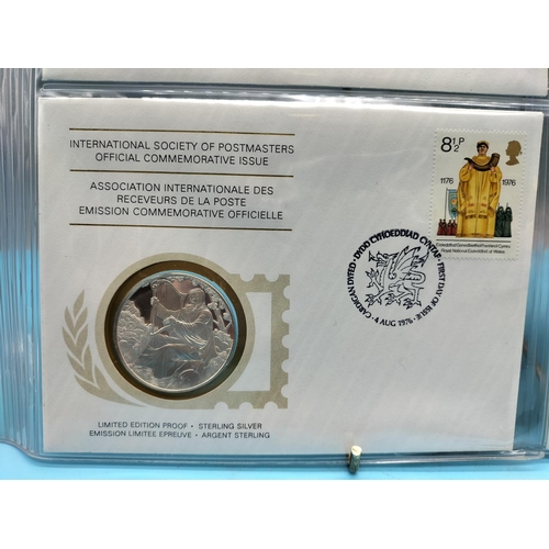 103 - 1976 International Society of Postmasters Official Commemorative Issue First Day Covers with Sterlin... 