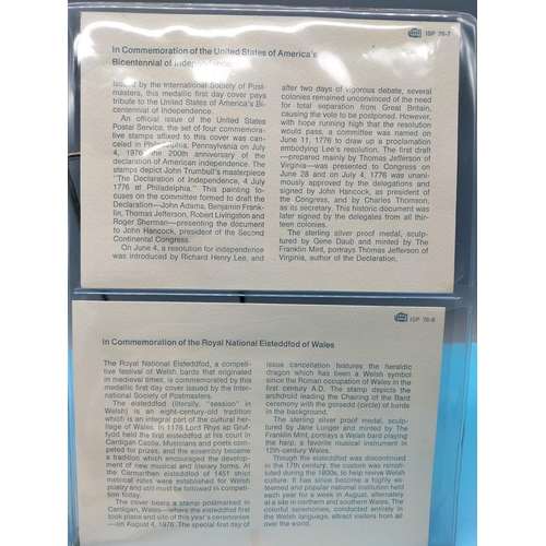 103 - 1976 International Society of Postmasters Official Commemorative Issue First Day Covers with Sterlin... 