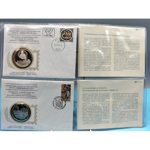 104 - 1976 International Society of Postmasters Official Commemorative Issue First Day Covers with Sterlin... 