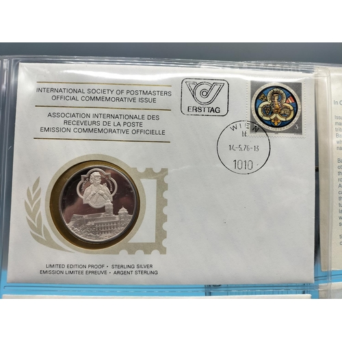 104 - 1976 International Society of Postmasters Official Commemorative Issue First Day Covers with Sterlin... 