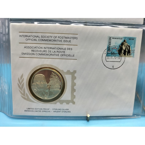 105 - 1976 International Society of Postmasters Official Commemorative Issue First Day Covers with Sterlin... 