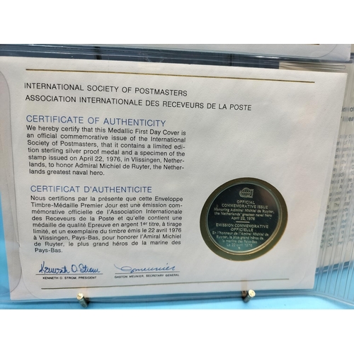 105 - 1976 International Society of Postmasters Official Commemorative Issue First Day Covers with Sterlin... 