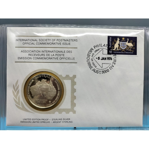106 - 1976 International Society of Postmasters Official Commemorative Issue First Day Covers with Sterlin... 