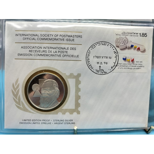 106 - 1976 International Society of Postmasters Official Commemorative Issue First Day Covers with Sterlin... 