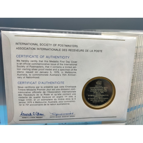 106 - 1976 International Society of Postmasters Official Commemorative Issue First Day Covers with Sterlin... 