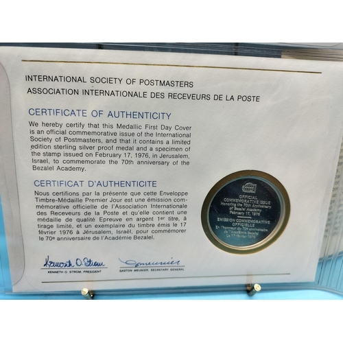 106 - 1976 International Society of Postmasters Official Commemorative Issue First Day Covers with Sterlin... 