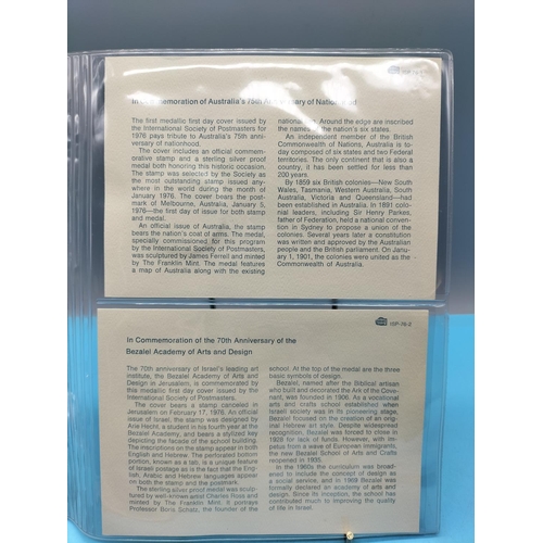 106 - 1976 International Society of Postmasters Official Commemorative Issue First Day Covers with Sterlin... 