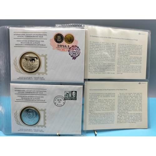 107 - 1975 International Society of Postmasters Official Commemorative Issue First Day Covers with Sterlin... 