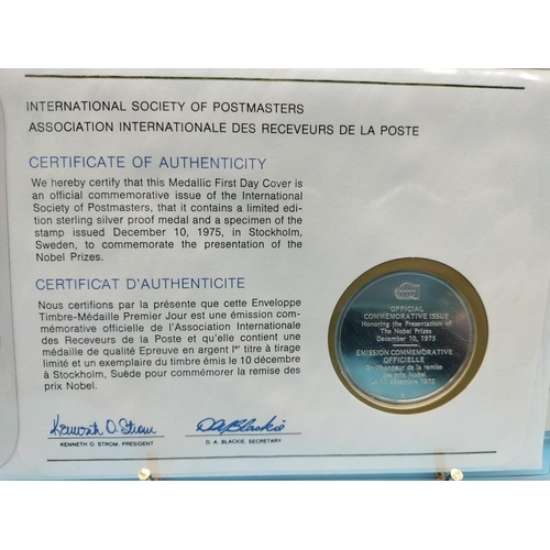 107 - 1975 International Society of Postmasters Official Commemorative Issue First Day Covers with Sterlin... 